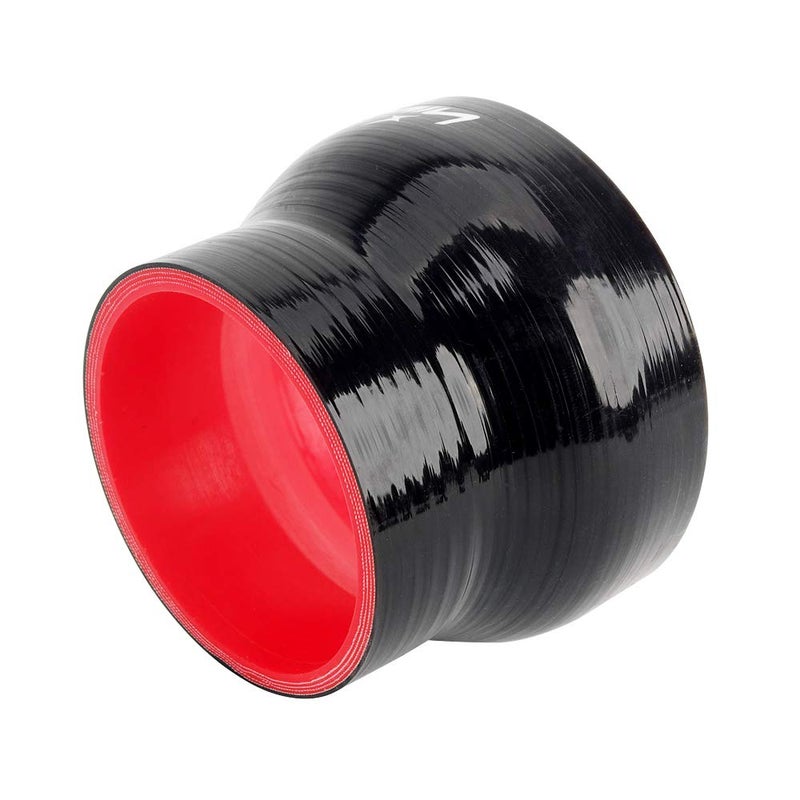 Hiwowsport Straight Reducer 4-Ply High Performance Coupler Silicone Hose 76mm Length for Auto (4.0"(102mm) to 3.0"(76mm), Black+Red) - Image 2